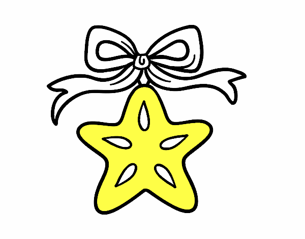 Dibujo de una estrella navideãa pintado por en el dãa