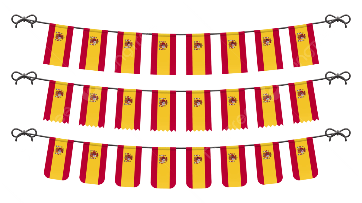 Spain national flag decoration isolated transparent design national flag pregnant flag hanging flag png transparent clipart image and psd file for free download