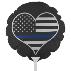 Thin blue line heart american flag balloon