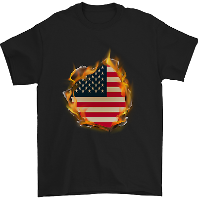 The stars stripes american flag fire usa mens t