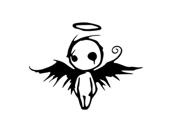 Angel goth vinyl decal dark sad angel sticker gothic