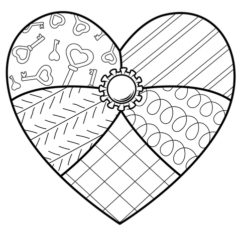 Valentines heart coloring page free printable coloring pages