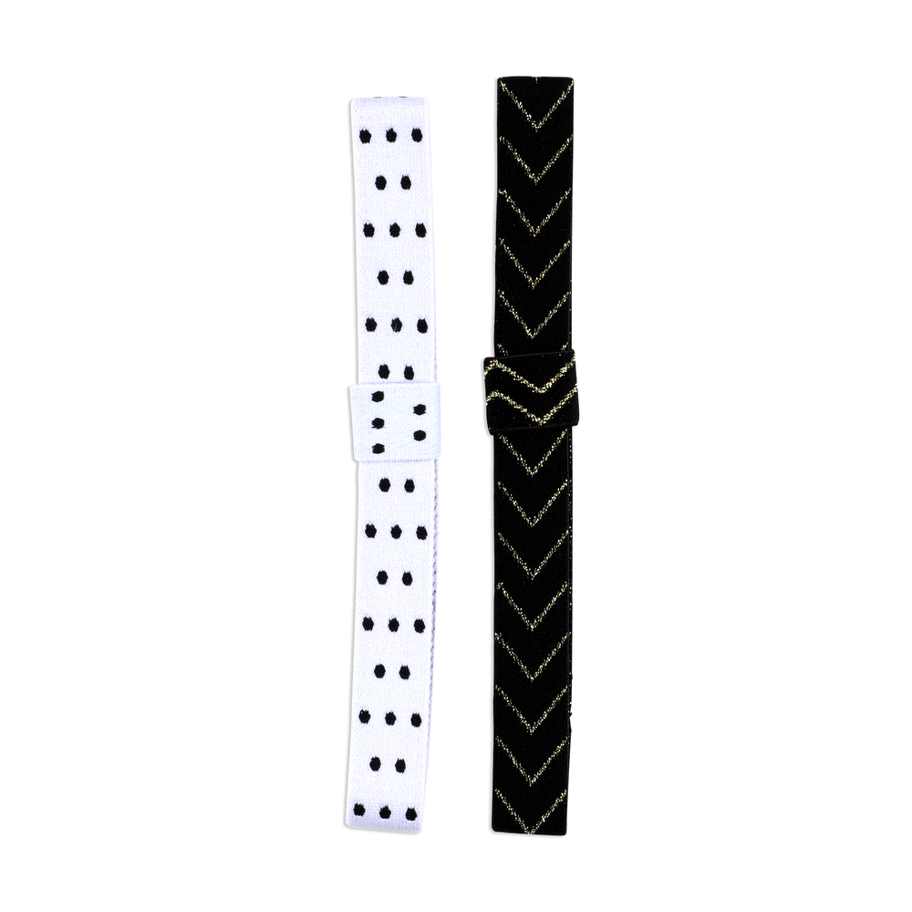 Black white elastic band pen holder