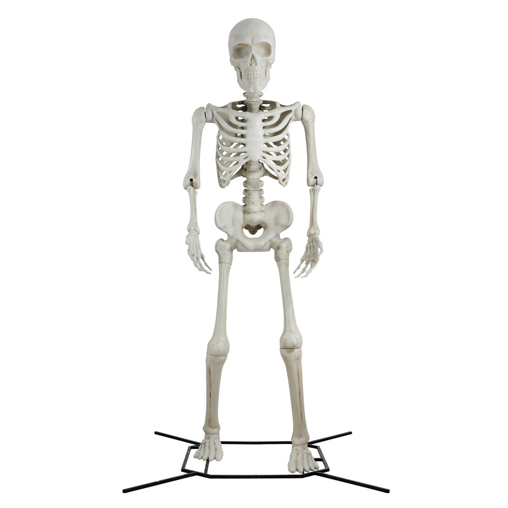 Halloween giant poseable skeleton decoration bone color by way to celebrate
