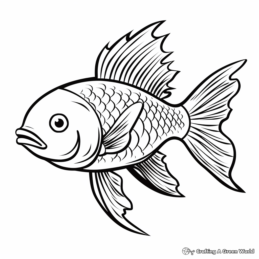 Unicorn fish coloring pages