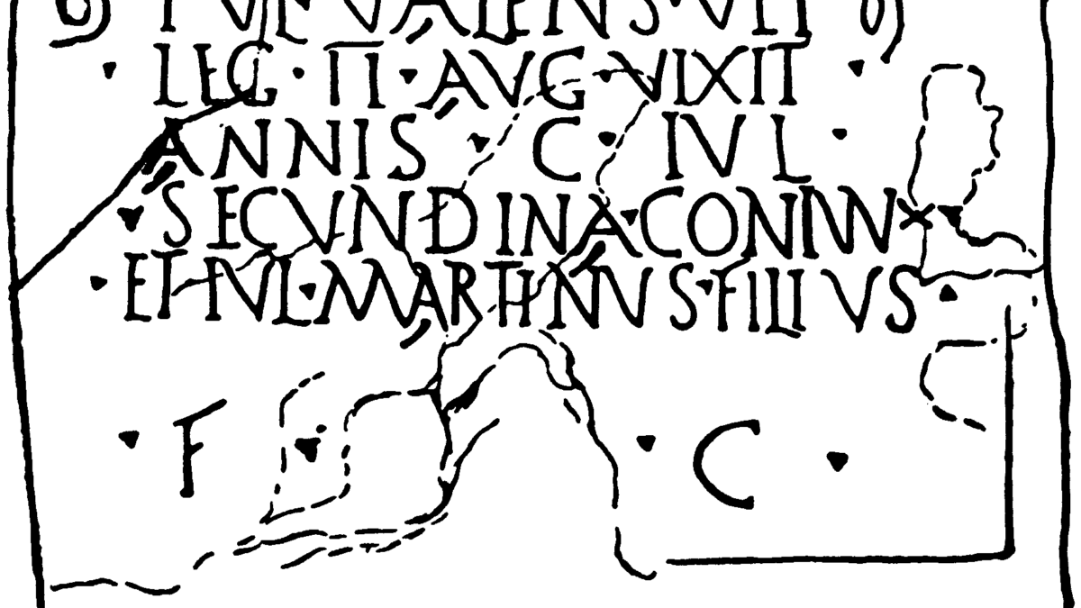 Inscription of julius valens who lived for years imperium romanum
