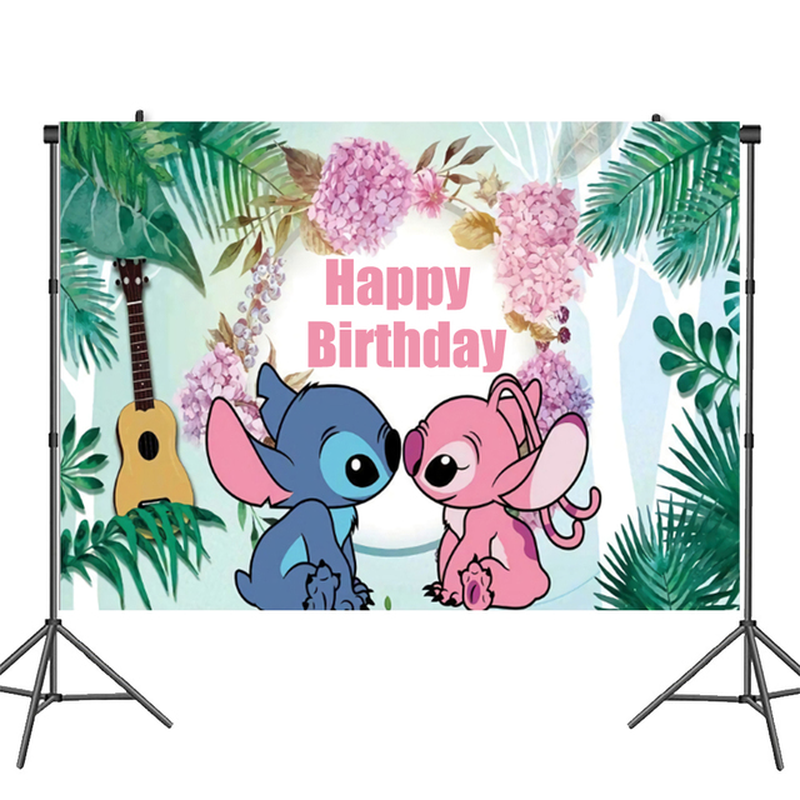 New pink lilo stitch theme kids birthday party supplies tableware decoration
