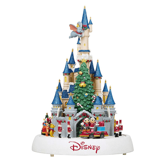 Castillo disney animado navidad musical con luces navideão