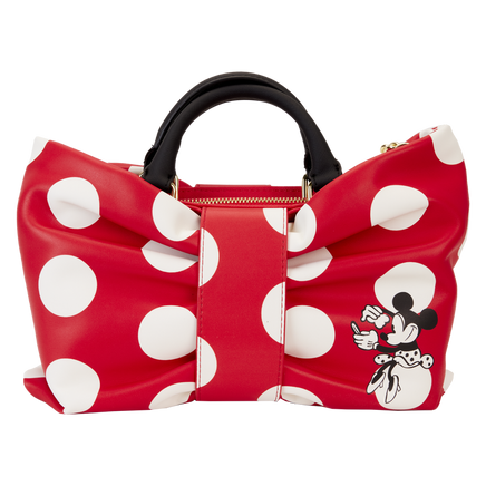 Minnie mouse rocks the dots classic bow figural crossbody bag world