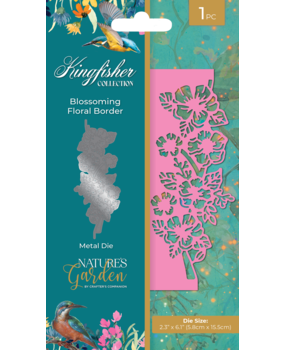 Kingfisher collection metal die blossoming floral border ng