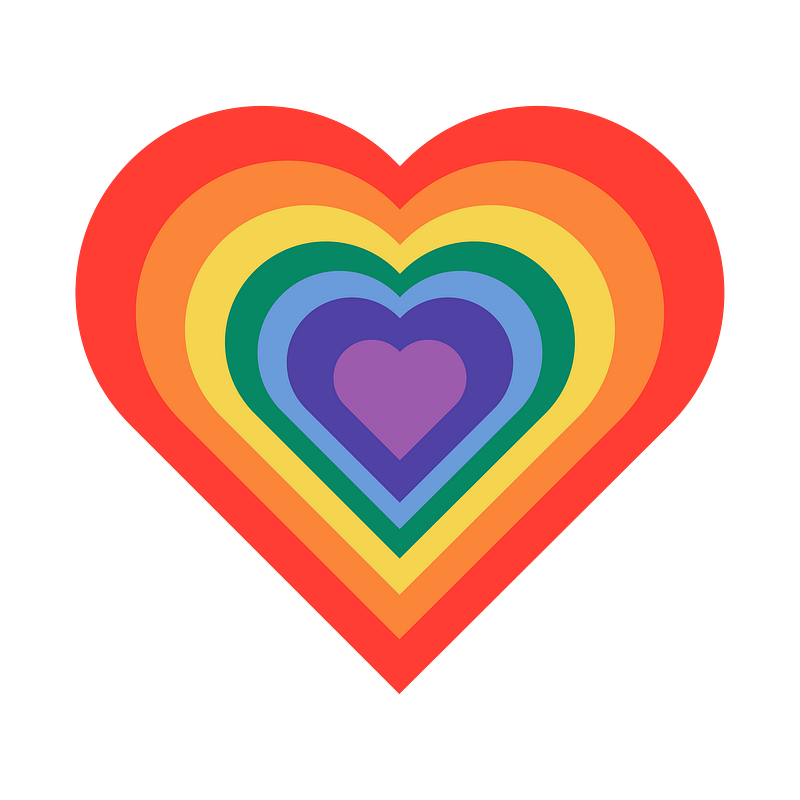 Rainbow heart png lgbtq pride premium png sticker