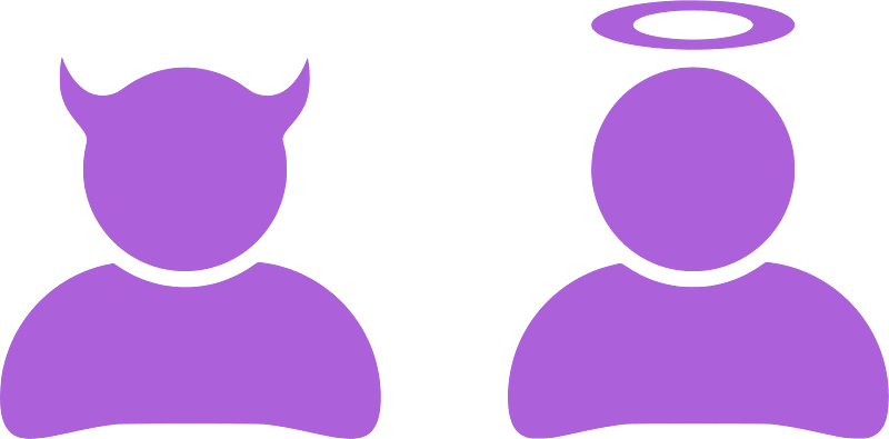 Devil and angel silhouette