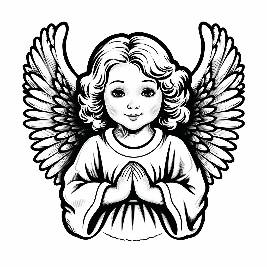 A cute angel with delicate wings an image of an endearing angel with small delicate wings