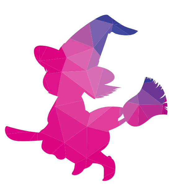 Witch silhouette pink color free svg