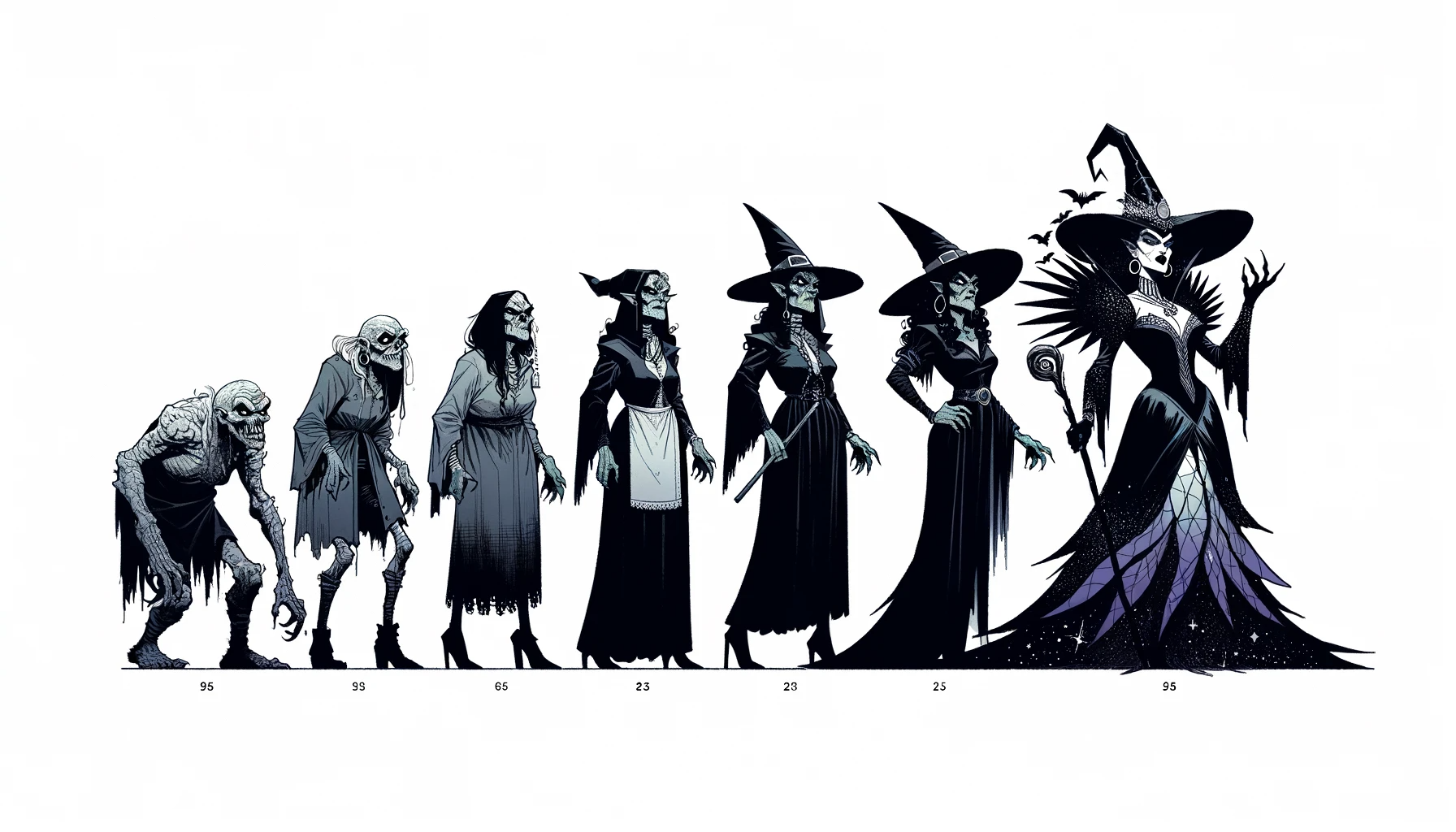 Evolution of the witch by futurerender on