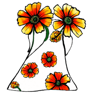 Descarga dibujo de un jarrãn de flores png en lãnea