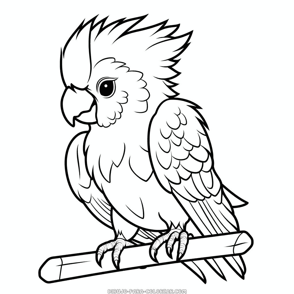 Dibujo de cacatãºas en una percha para colorear dibujo para colorear
