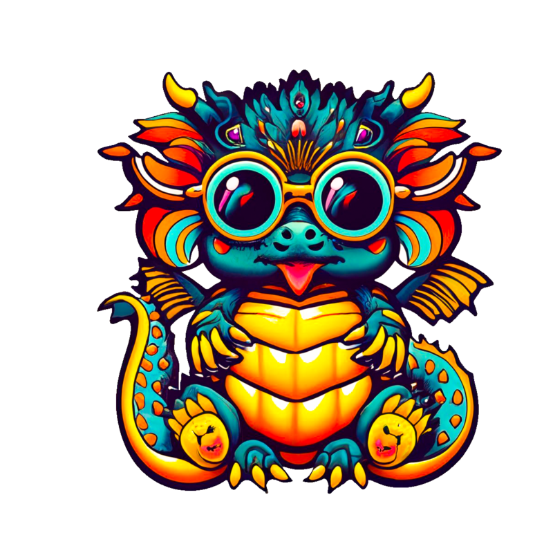 Cartoon dragon with sunglasses png png images psd free download