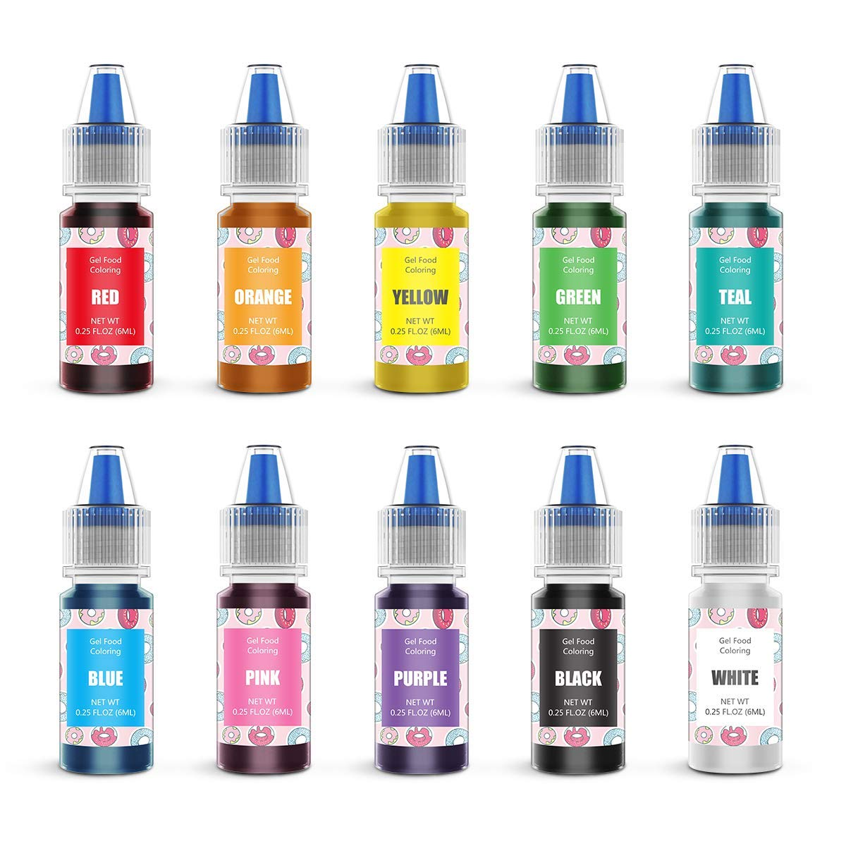 Gel food coloring cake decorating set