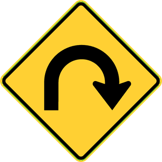Dangerous curve sign