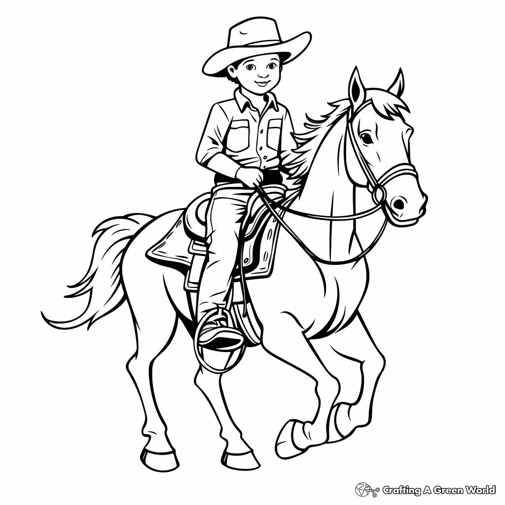 Horse with saddle coloring pages