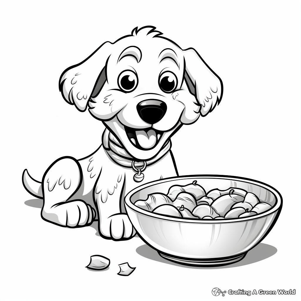 Dog bowl coloring pages