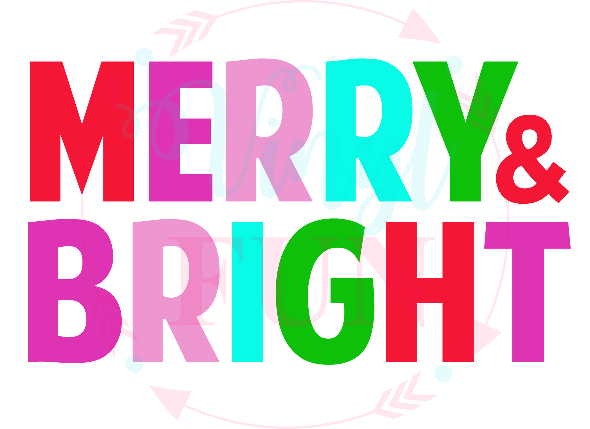 Merry and bright solid letters