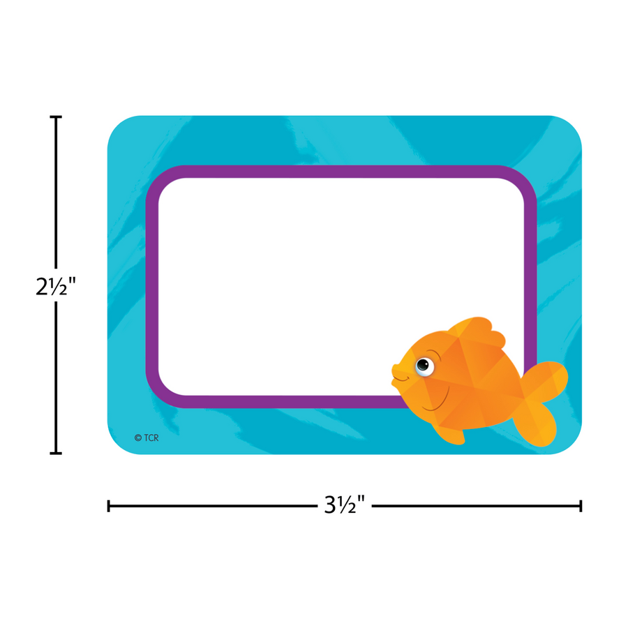 Colorful fish name tagslabels
