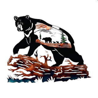 Metal bear wall art