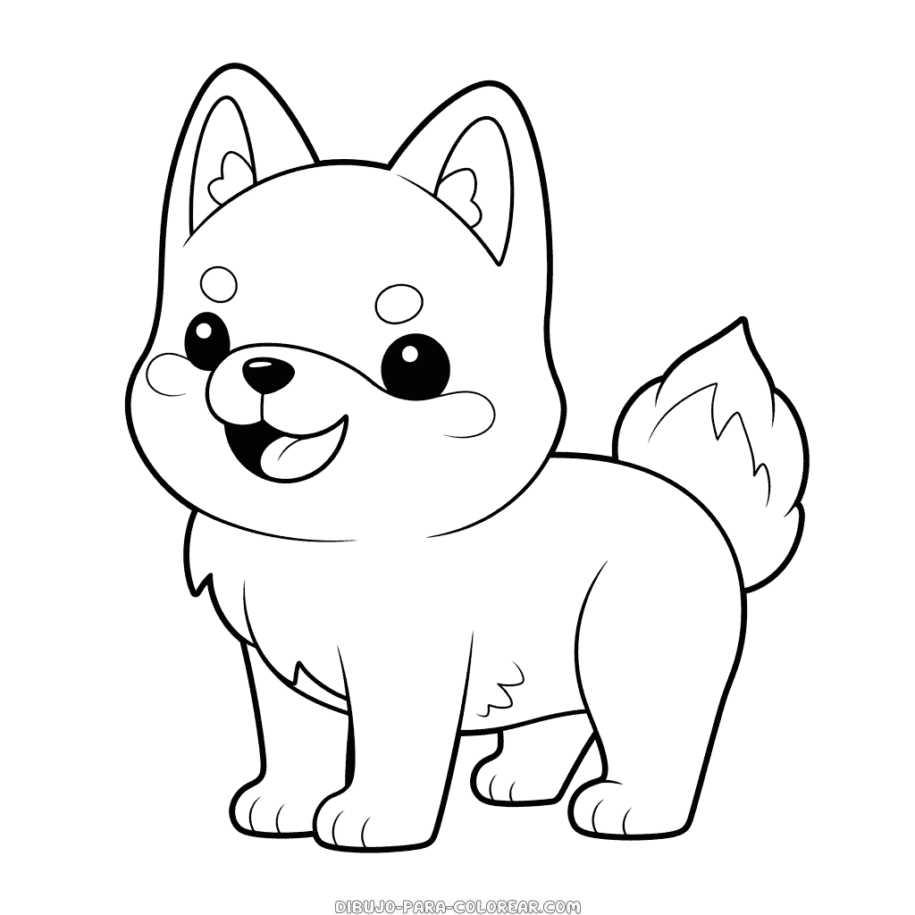 Dibujo de perro akita para colorear dibujo para colorear