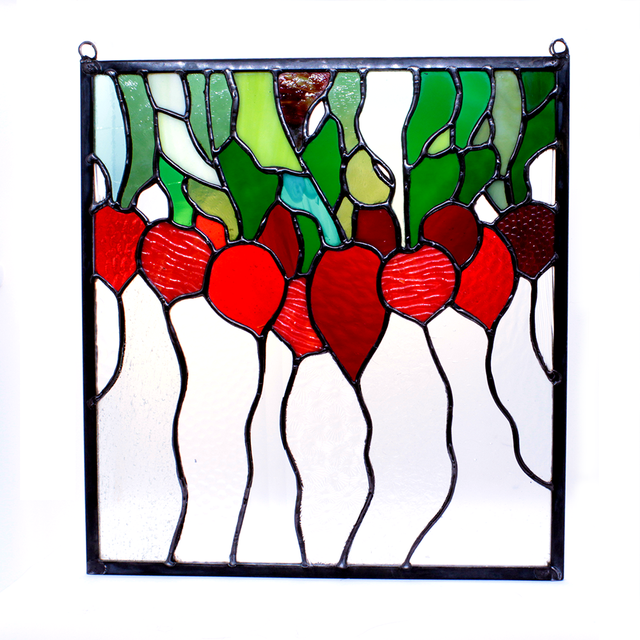 Stained glass worker bee design