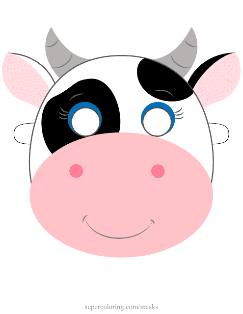 Cute cow mask template download printable pdf
