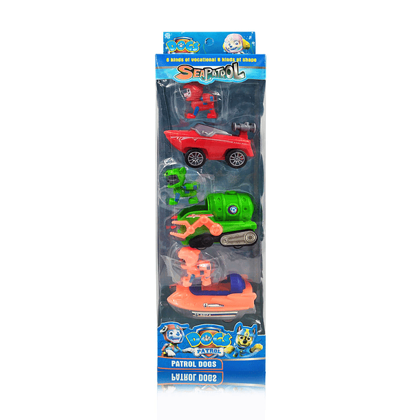 Carros impulso juguete sea patrol set x niãos figuras