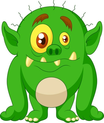 Cortina opaca monstruo verde dibujos animados