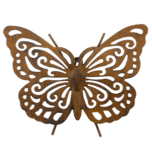 Colgador de pared vintage con forma de mariposa troquelada x x cm marrãn