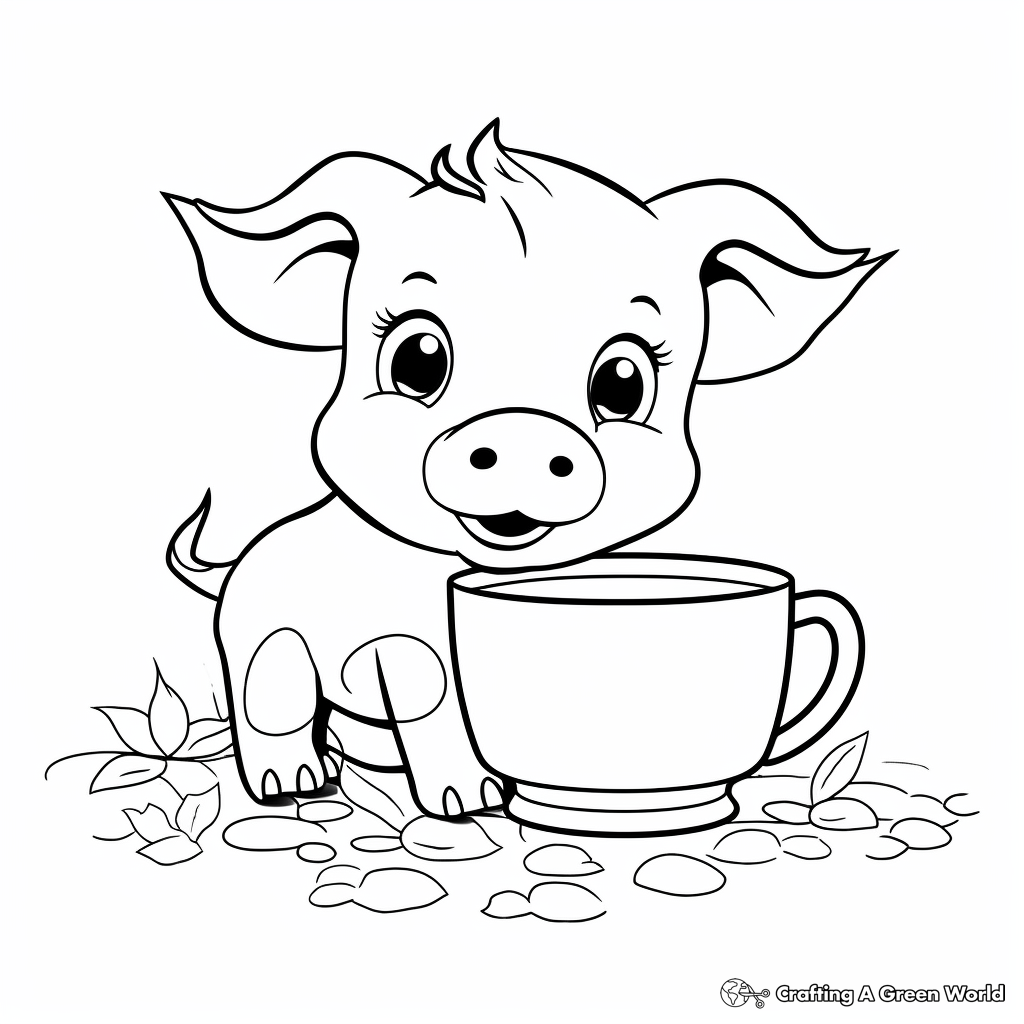 Cute piggy coloring pages