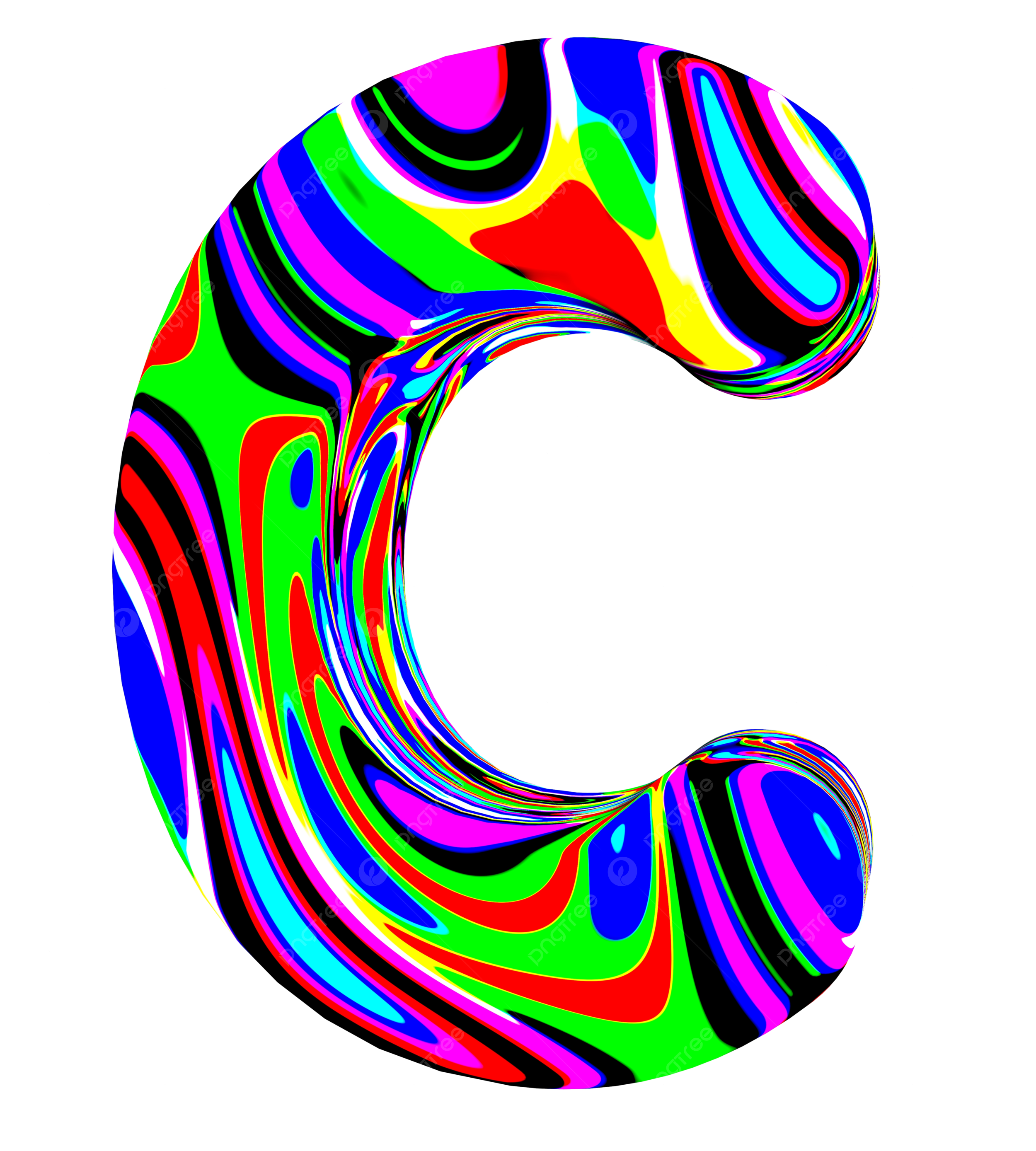 Psychedelic alphabet c letters letter abstract png transparent image and clipart for free download