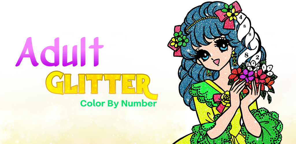 Adult glitter color by number