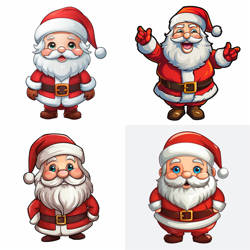 Free photo prompt stunning santa claus cartoon art ð