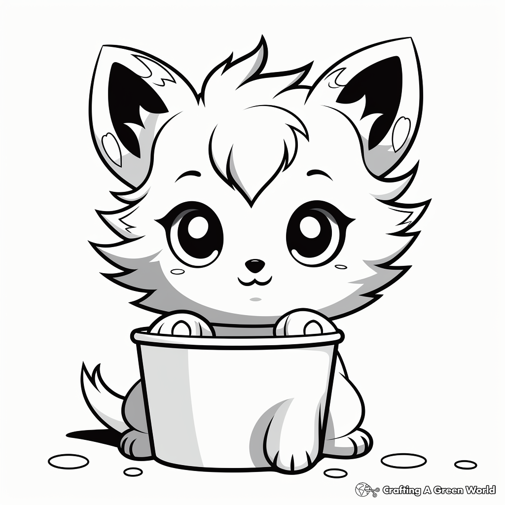 Chibi wolf coloring pages