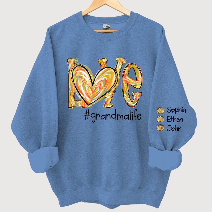 Lofaris love pumpkin color painted autumn custom sweatshirt