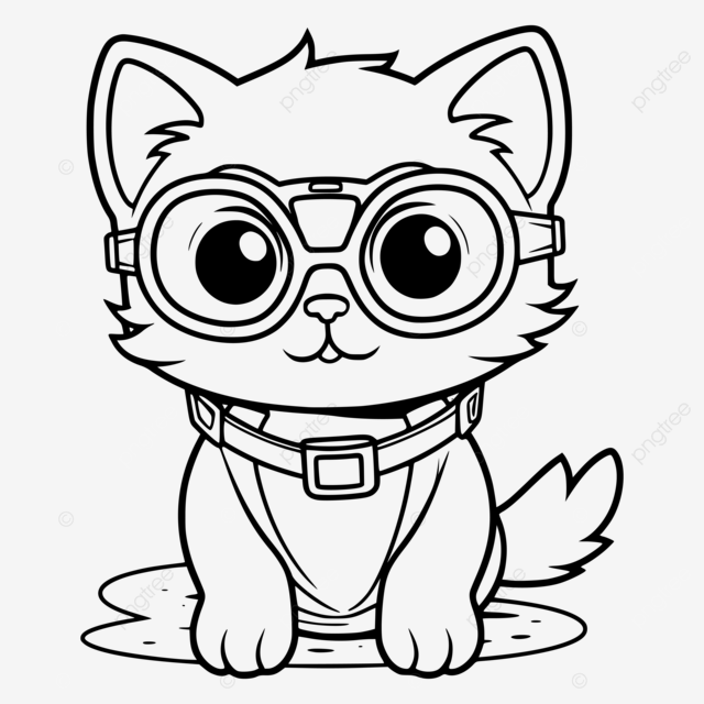 Los amigos de las burbujas se lanzan a colorear con un acuanauta malicioso vector png dibujos pãgina para colorear de ãngel gato gafas de gato gato con gafas png y vector para