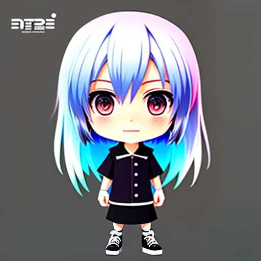 Chibi anime white hair midjourney prompt â