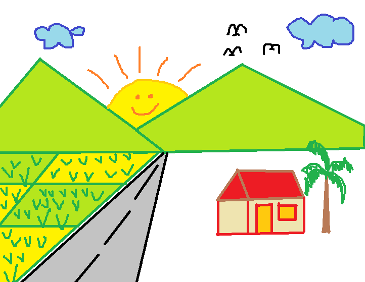 Unduh gambar gunung dan sawah anak sd terbaru gratis