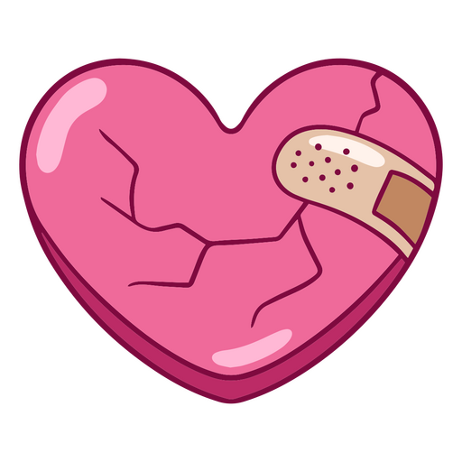 Broken heart winking stroke png svg design for t