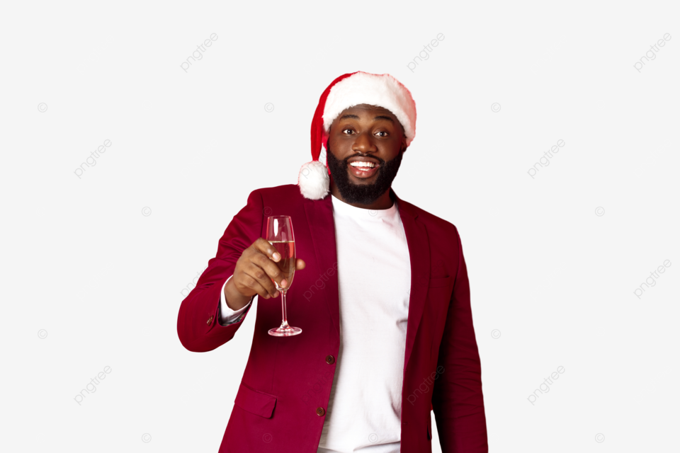 Alegre hombre negro anima con champãn dea feliz aão nuevo png dibujos rojo fita hombre png imagen para dcarga gratuita