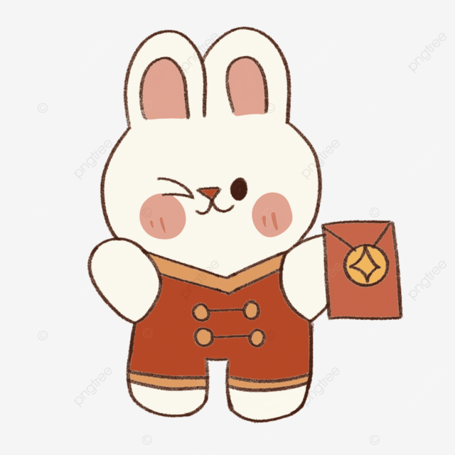 El conejo del ftival de primavera de aão nuevo recibe un sobre rojo png dibujos aão nuevo ftival de primavera conejo png y psd para dcargar gratis
