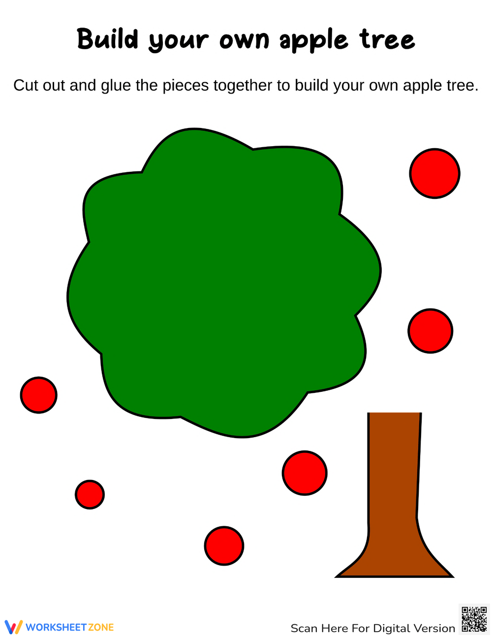 Apple tree worksheet collection for teaching learning