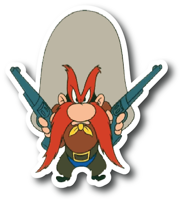 Yosemite sam gun kids cartoon vinyl sticker car truck window decal laptop pk