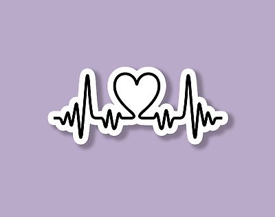 Heartbeat sticker heart sticker nurse laptop sticker tumbler sticker